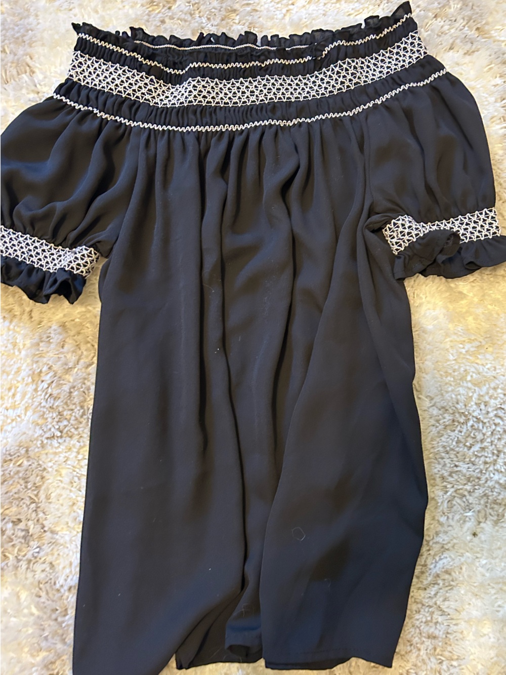 Express Black Dress with White Stitching Detail